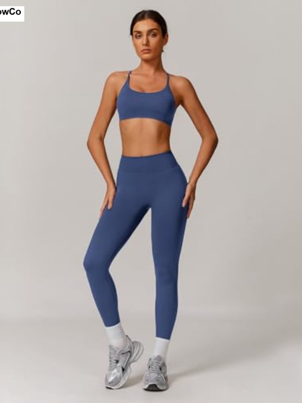 Women's Seamless Athletic Set - Sports Bra & Scrunch Leggings 2 Piece Yoga - Picture 2 of 4